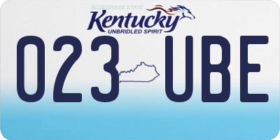 KY license plate 023UBE