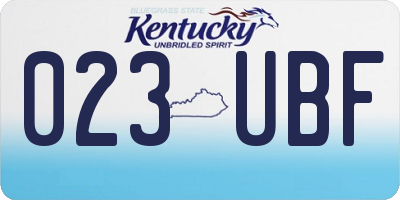 KY license plate 023UBF
