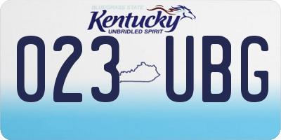KY license plate 023UBG