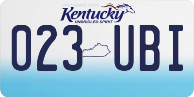 KY license plate 023UBI