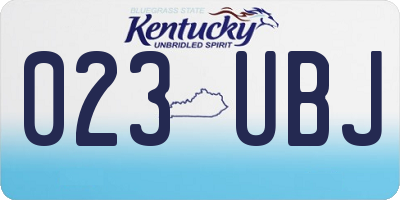 KY license plate 023UBJ