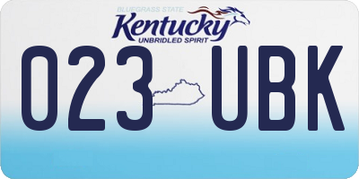 KY license plate 023UBK