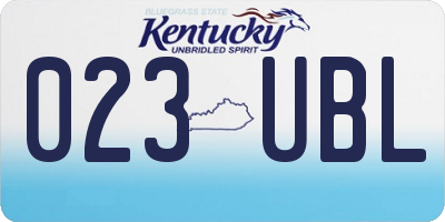 KY license plate 023UBL
