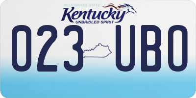 KY license plate 023UBO