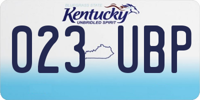 KY license plate 023UBP