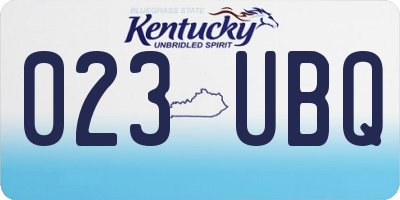 KY license plate 023UBQ