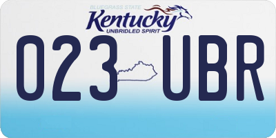 KY license plate 023UBR