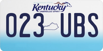 KY license plate 023UBS
