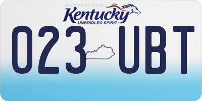 KY license plate 023UBT