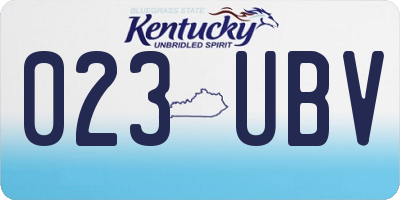 KY license plate 023UBV