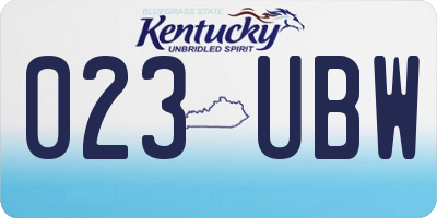 KY license plate 023UBW