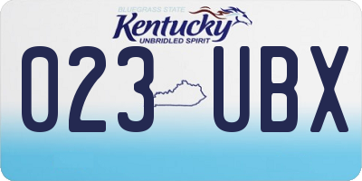 KY license plate 023UBX