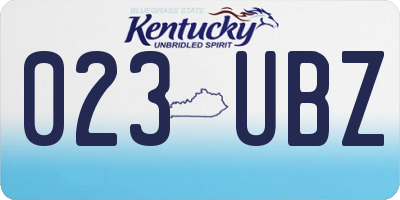 KY license plate 023UBZ