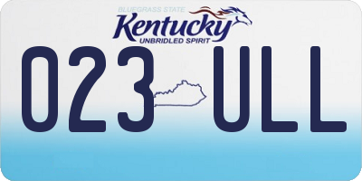 KY license plate 023ULL