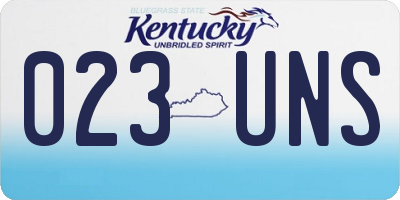 KY license plate 023UNS