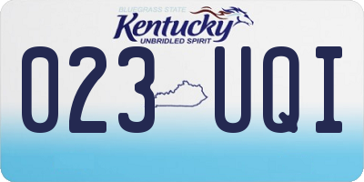 KY license plate 023UQI