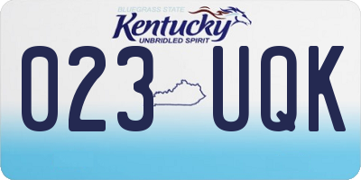 KY license plate 023UQK