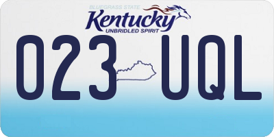 KY license plate 023UQL