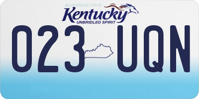 KY license plate 023UQN