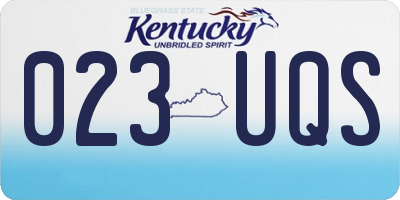 KY license plate 023UQS