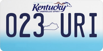 KY license plate 023URI