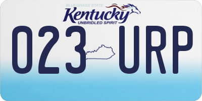 KY license plate 023URP