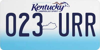 KY license plate 023URR