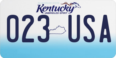 KY license plate 023USA