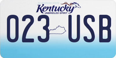 KY license plate 023USB