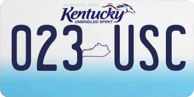 KY license plate 023USC