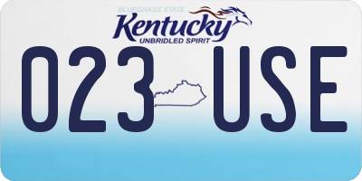 KY license plate 023USE