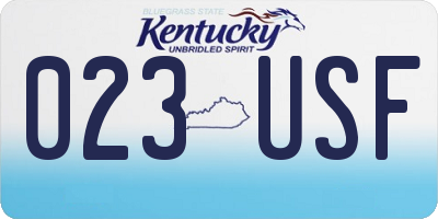 KY license plate 023USF