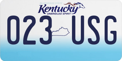 KY license plate 023USG