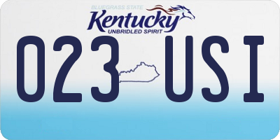 KY license plate 023USI