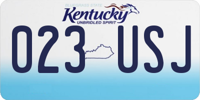 KY license plate 023USJ