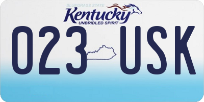 KY license plate 023USK