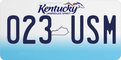 KY license plate 023USM