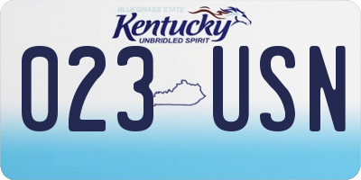 KY license plate 023USN