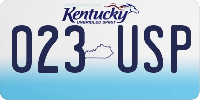KY license plate 023USP