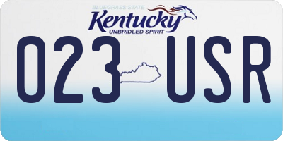 KY license plate 023USR