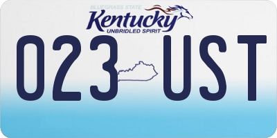 KY license plate 023UST
