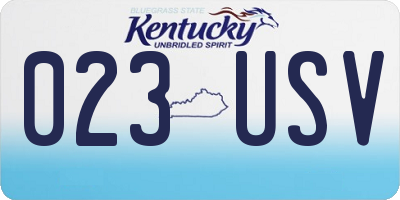 KY license plate 023USV