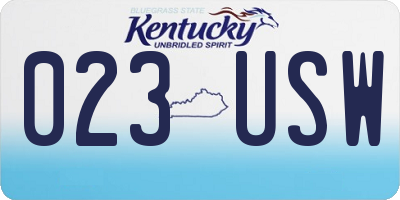 KY license plate 023USW