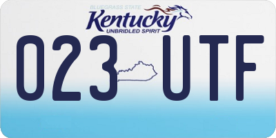 KY license plate 023UTF