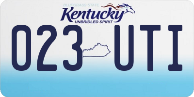 KY license plate 023UTI