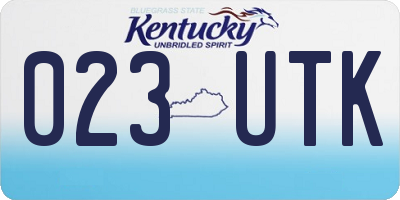 KY license plate 023UTK