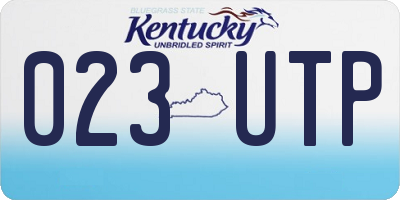 KY license plate 023UTP