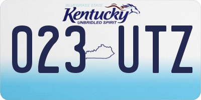 KY license plate 023UTZ