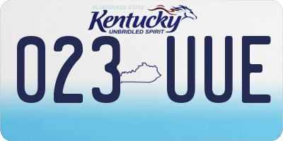 KY license plate 023UUE