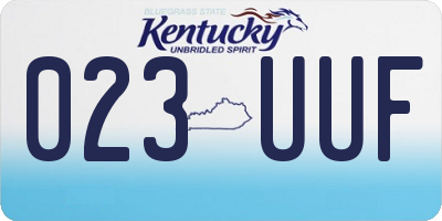 KY license plate 023UUF